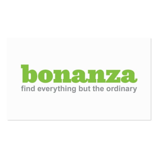 Bonanza White Business Card (back side)