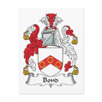 Bond Family Crest postcards by coatsofarms Bond Family Crest postcards
