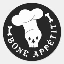Bone Appetit Skeleton Chef Sticker