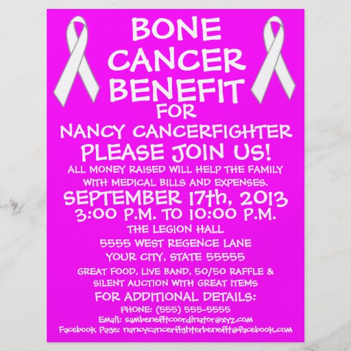 7 Bone Cancer Fundraising Flyers, Bone Cancer Fundraising Flyer 