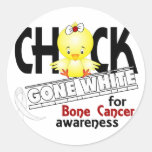 Bone Cancer Chick Gone White 2 Round Sticker