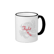 Bone Cancer Fight Like a Girl Flourish Coffee Mugs