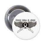 Bone Cancer Fight Like A Girl Wings buttons
