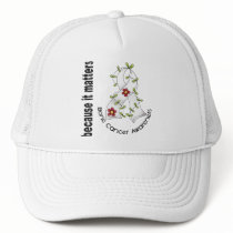 Bone Cancer Flower Ribbon 3 hats by awarenessgifts Bone Cancer Flower Ribbon 3 hats