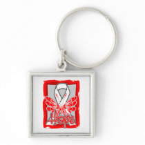 Bone Cancer Hope Butterfly Portrait Keychain
