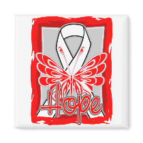 Bone Cancer Hope Butterfly Portrait Refrigerator Magnet