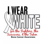 Bone Cancer I Wear White Fighters Survivors Taken Tee Shirt