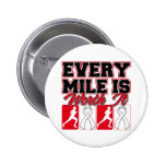 Bone Cancer Mens Every Mile is Worth It Pinback Buttons
