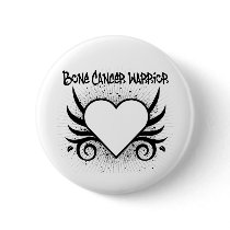Bone Cancer Warrior Heart buttons