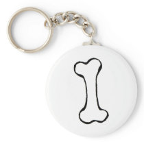 Bone - fun line drawing art symbol logo design keychains