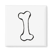 Bone - fun line drawing art symbol logo design magnets
