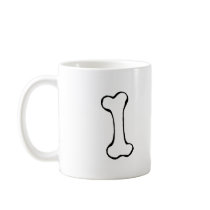 Bone - fun line drawing art symbol logo design mugs