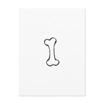 Bone - fun line drawing art symbol logo design postcards