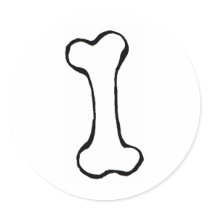 Bone - fun line drawing art symbol logo design stickers