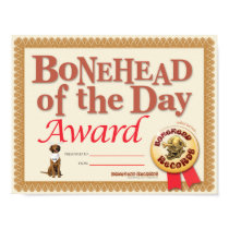 Bonehead Award Certificate posters by Zoey_London Bonehead Award Certificate posters