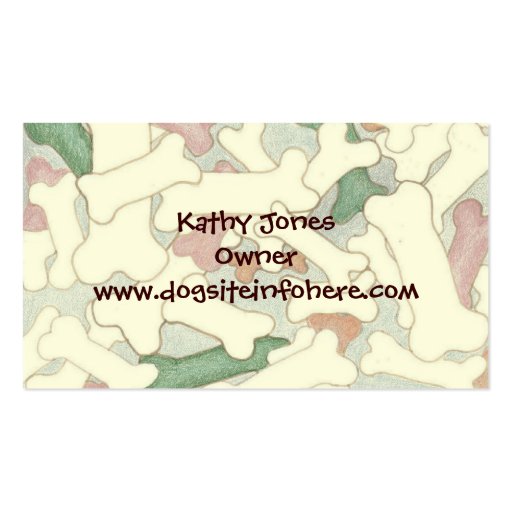 Bones and Leash Pet Dogs Business Card (back side)