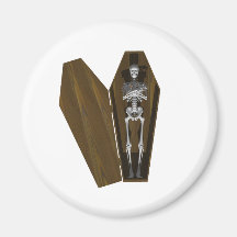 Bones in a Coffin: Halloween: Magnets