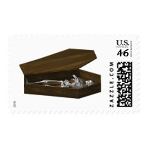 Bones in a Coffin: Halloween: postage