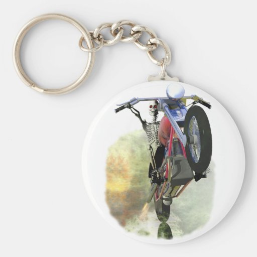 Bones on a bike keychains