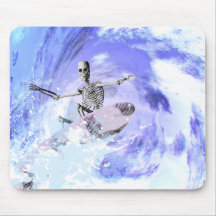 Bones on a surfboard mousepad