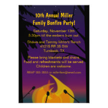 Bonfire Outdoor Party Invitation