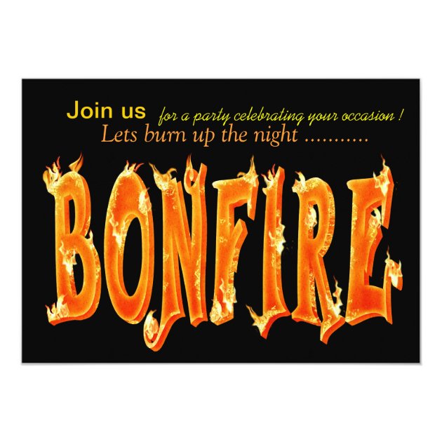Bonfire party invitations