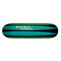 Bonini Beach Surfboards BLK WHT BLU Green Job Skateboard