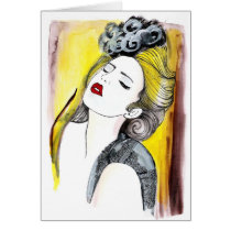 bonita, painting, beautiful, female, pretty, glamor, portrait, fashion, girl, artsprojekt, Card with custom graphic design
