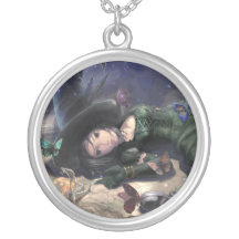 bonita cuello bruja hada y mariposa de luna pendientes personalizados