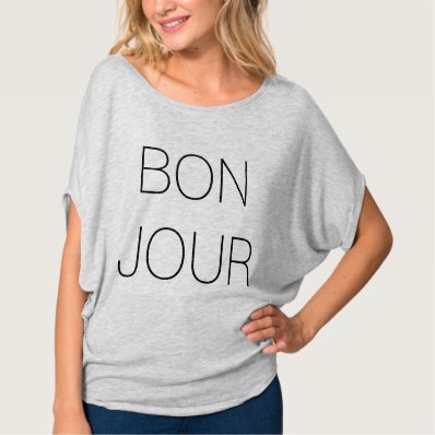 Bonjour Cool Minimal Typography Shirt