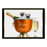 Bonne Année! pugs greeting card