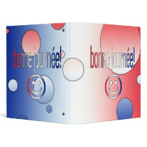 Bonne Journée! French Flag Colors Pop Art 3 Ring Binders