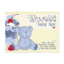 Bonnie Blue Bear Shower Invitation postcards