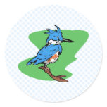 Bonnie Blue Jay Round Stickers