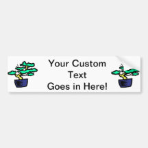 Bonsai Abstract Blue Pot Graphic Image Bumper Sticker