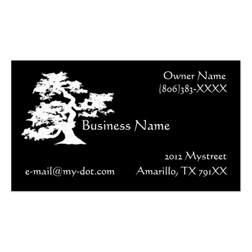 Bonsai Silhouette Business Card (front side)