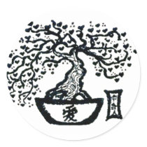 Bonsai Round Stickers