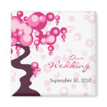 Bonsai Tree Stylish Wedding Announcement Refrigerator Magnets