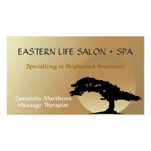 Bonsai Zen Massage Therapist Business Card (front side)