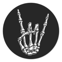 Bony Rock Hand Round Stickers