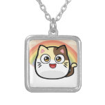 Boo as Cat Design Products Square Pendant Necklace