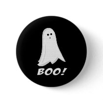 Boo! Cute Halloween Ghost Button