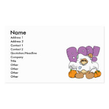 boo ghost cute halloween teddy bear design business cards