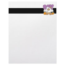 boo ghost cute halloween teddy bear design letterhead design