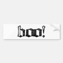 Boo! Gothic Engraved Bumper Stickers