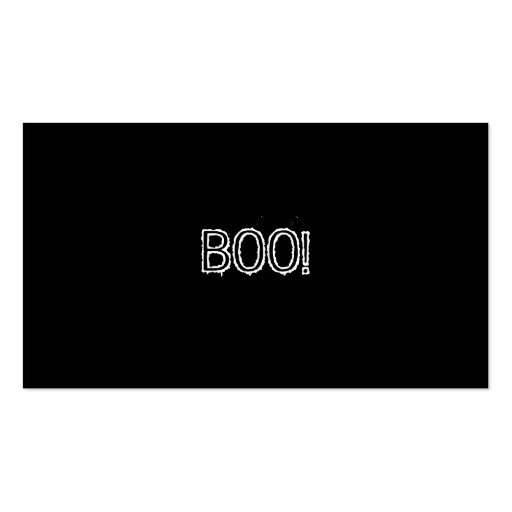 BOO! Grungy Font, black and white. Business Cards