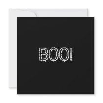 BOO! Grungy Font, black and white. Custom Invitation