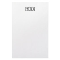 BOO! Grungy Font, black and white. Personalized Stationery