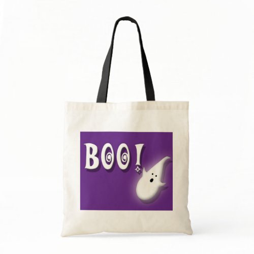 Boo! Halloween ghost purple bag