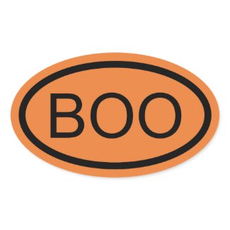 Boo Halloween Oval Sticker